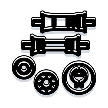 Fitness equipment elements for strength training concept Illustrazione stock