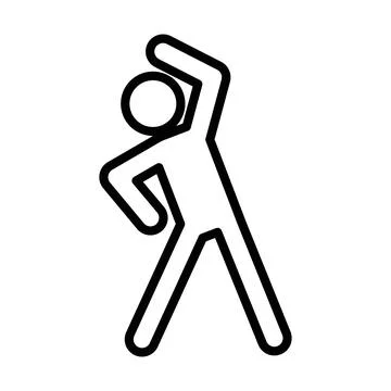 Fitness exercise icon linear logo mark in black and white Illustrazione stock