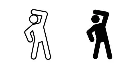 Fitness exercise icon symbol. Vector illustration pack in black color. Stock Illustration