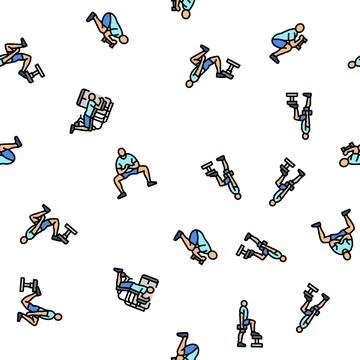 Fitness exercises leg seamless pattern vector Illustrazione stock