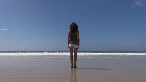 Fitness in front of ocean 37 Stock Footage 21925573