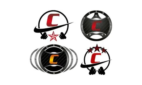 Fitness G Vector Template Set Stock-Illustration