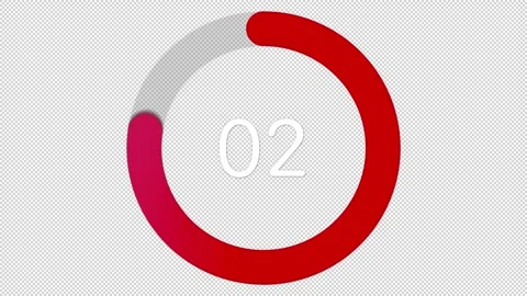 Fitness Gym Workout Wellness Exercise Red Countdown Timer 5 Seconds Video stock 139808237