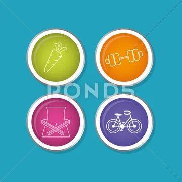Fitness Icons Stock Illustration - Download Image Now - Icon
