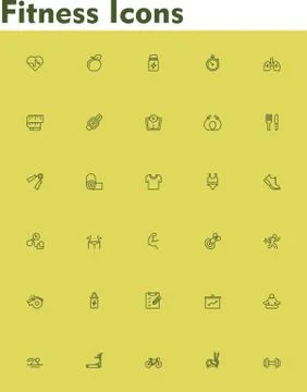 Fitness icon set Stock Illustration