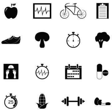 Fitness icon set Stock Illustration