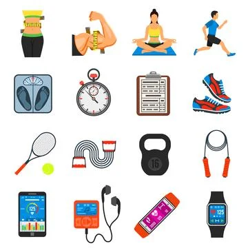 Fitness Icon Set Stock Illustration
