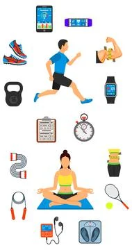 Fitness Icon Set Stock Illustration
