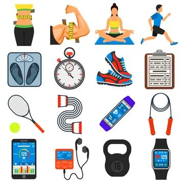 Fitness Icon Set Stock Illustration