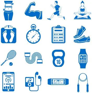 Fitness Icon Set Illustrazione stock
