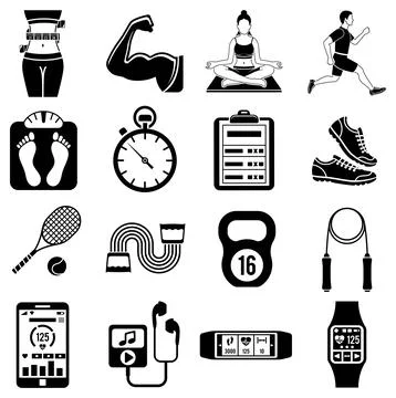 Fitness Icon Set Stock Illustration