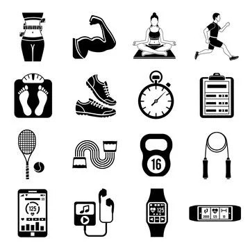 Fitness Icon Set 스톡 일러스트