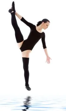 Fitness instructor in black leotard Stock Illustration
