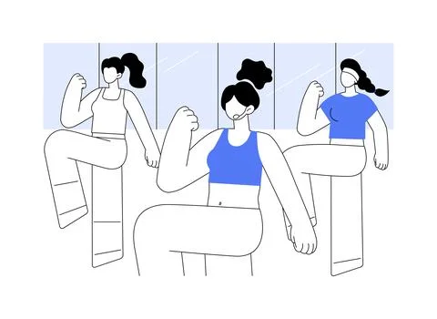Fitness instructor isolated cartoon vector illustrations. Ilustración de archivo