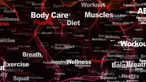 FITNESS Keywords Animation, Background, Loop 库存影片 308961824