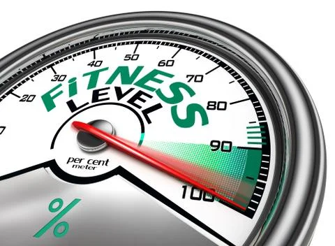 Fitness level conceptual meter Stock Illustration