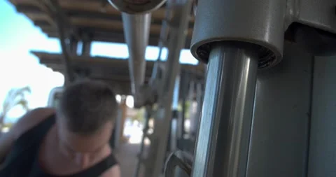 Fitness with machine in holidays Stock Footage 155820694