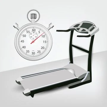 Fitness machine with timer Stock Illustration