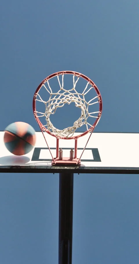 Fitness, man and dunk in net on basketball court for shooting drills, layup Stock Footage 340879724