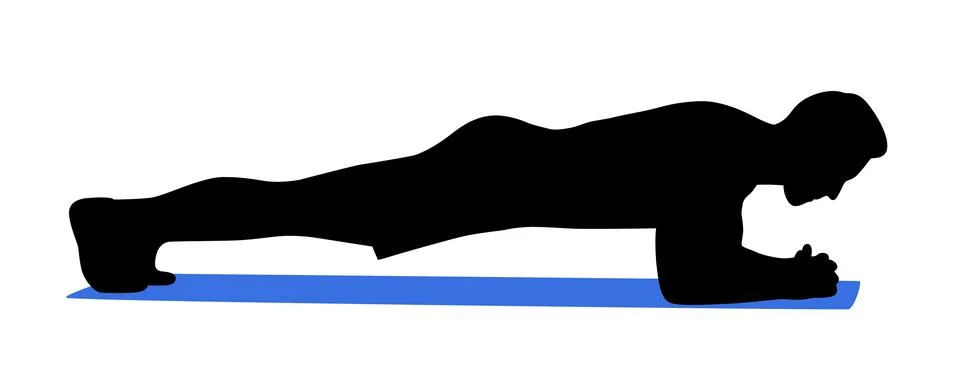 Fitness man doing planking exercise in gym, young man make an exercise plank Stock Illustration