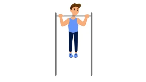 Fitness man exercising. Looped 2D animation.Matte finish technique. Stock Footage 259047853