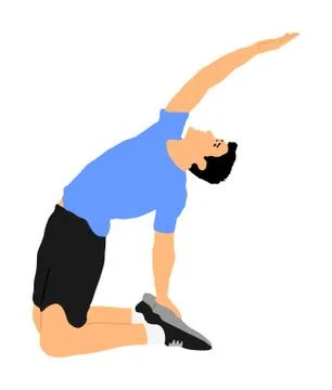 Fitness man instructor exercise on training in gym vector. Stock Illustration