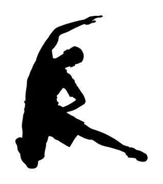 Fitness man instructor exercise on training in gym vector silhouette Stock Illustration