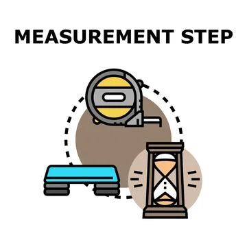 Fitness measurement steps assessing progress and time Stock-Illustration