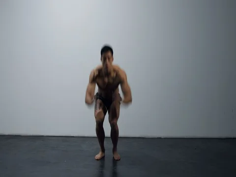 Fitness Model Push Ups and a Jump Ups Stock Footage 80385173