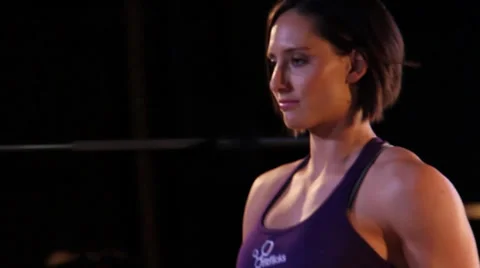 Fitness Model Walking Stock Footage 30392287