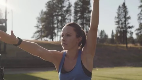 Fitness model warming up before workout Stock Footage 78983908