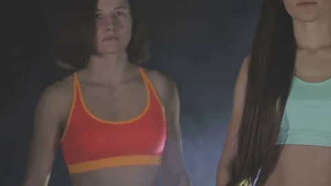 Fitness models in the gym Stock Footage 73107739