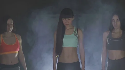 Fitness models in the gym Stock Footage 73107758