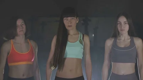 Fitness models in the gym Stock Footage 73107765