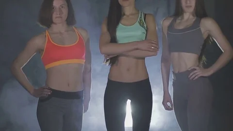 Fitness models in the gym Stock Footage 73107768