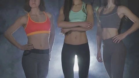 Fitness models in the gym Stock Footage 73107777