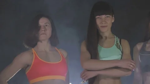 Fitness models in the gym Stock Footage 73107779