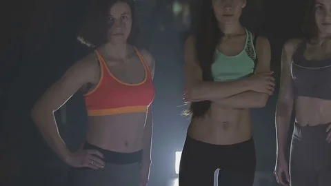 Fitness models in the gym Stock Footage 73107785