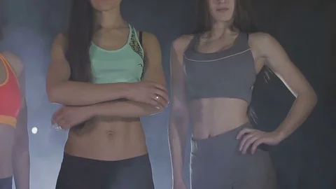 Fitness models in the gym Stock Footage 73107806