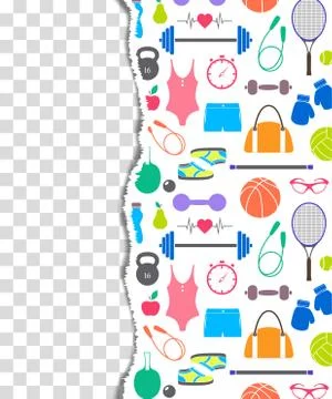 Fitness pattern with torn paper Stock-Illustration