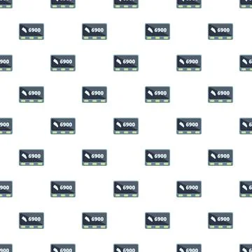 Fitness pedometer displaying steps count seamless pattern Stock Illustration