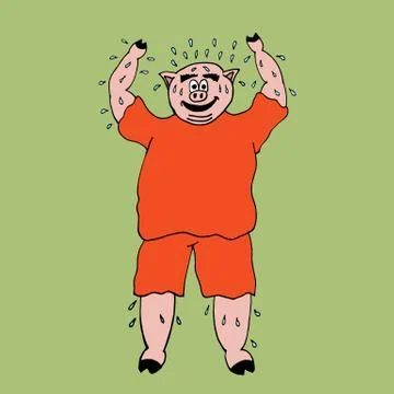 Fitness pig Illustrazione stock