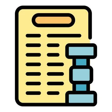 Fitness plan document representing exercise schedule and dumbbell training 스톡 일러스트