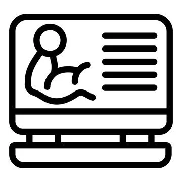 Fitness program icon, outline style Illustrazione stock