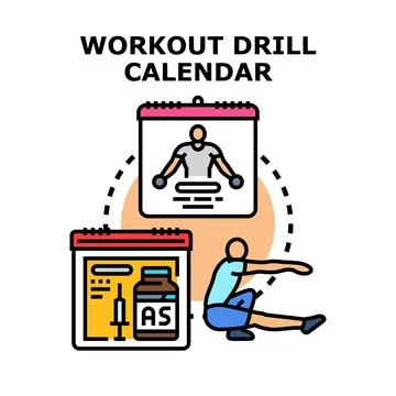 Fitness program scheduling workout drill calendar concept Illustration