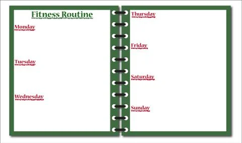 Fitness Routine Notepad Illustrazione stock