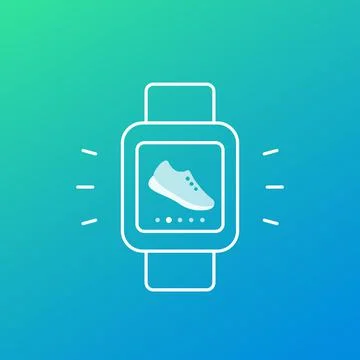 Fitness, running app, pedometer, step counter icon Illustrazione stock