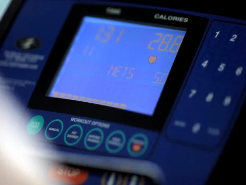 Fitness: the screen of the simulator 스톡 동영상 74236672