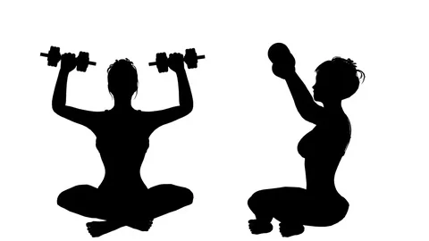 Fitness set. 23 loop animations. Alpha channel. Alpha matte. 4K. Video stock 77957363