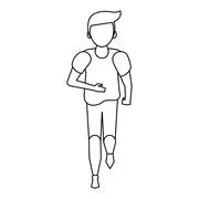 fitness sport lifestyle workout cartoon in black and white Stock